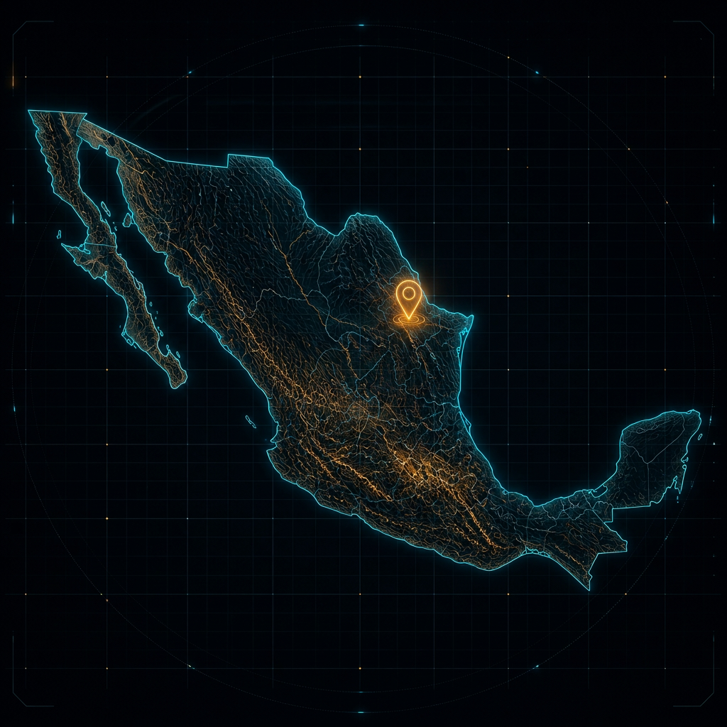Stylised cubist map of Mexico